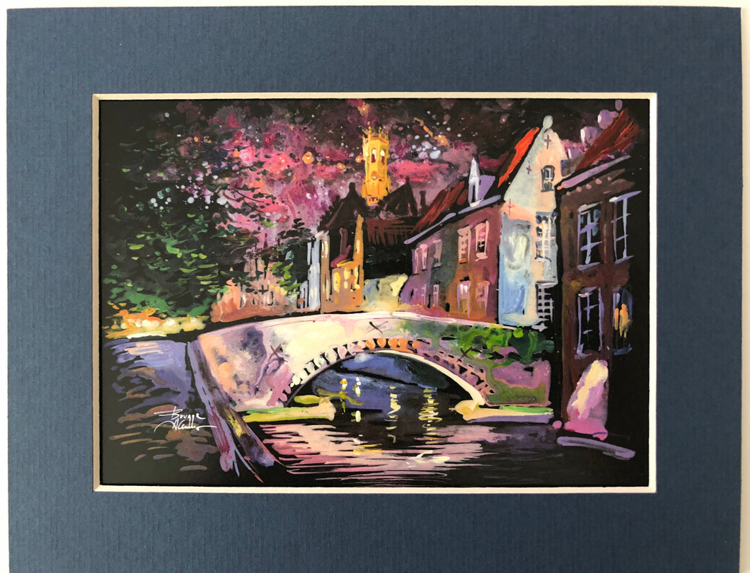 Night scene Bruges canals