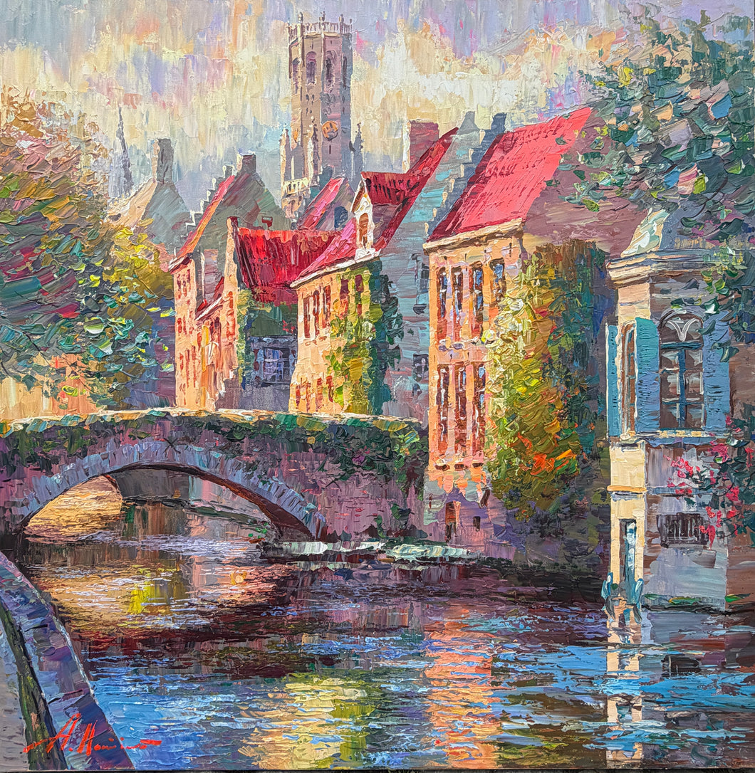 Brugge in summer (large painting)