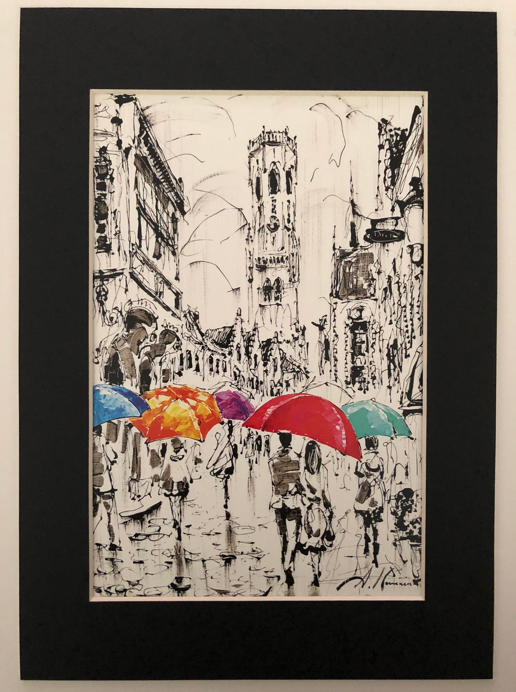 Bruges colourful umbrellas