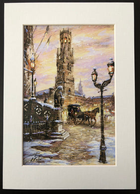 Bruges market square at winter