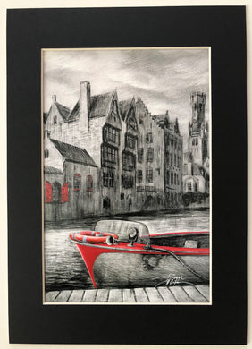 Boats of Bruges b&w