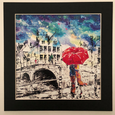 Under one umbrella in Bruges
